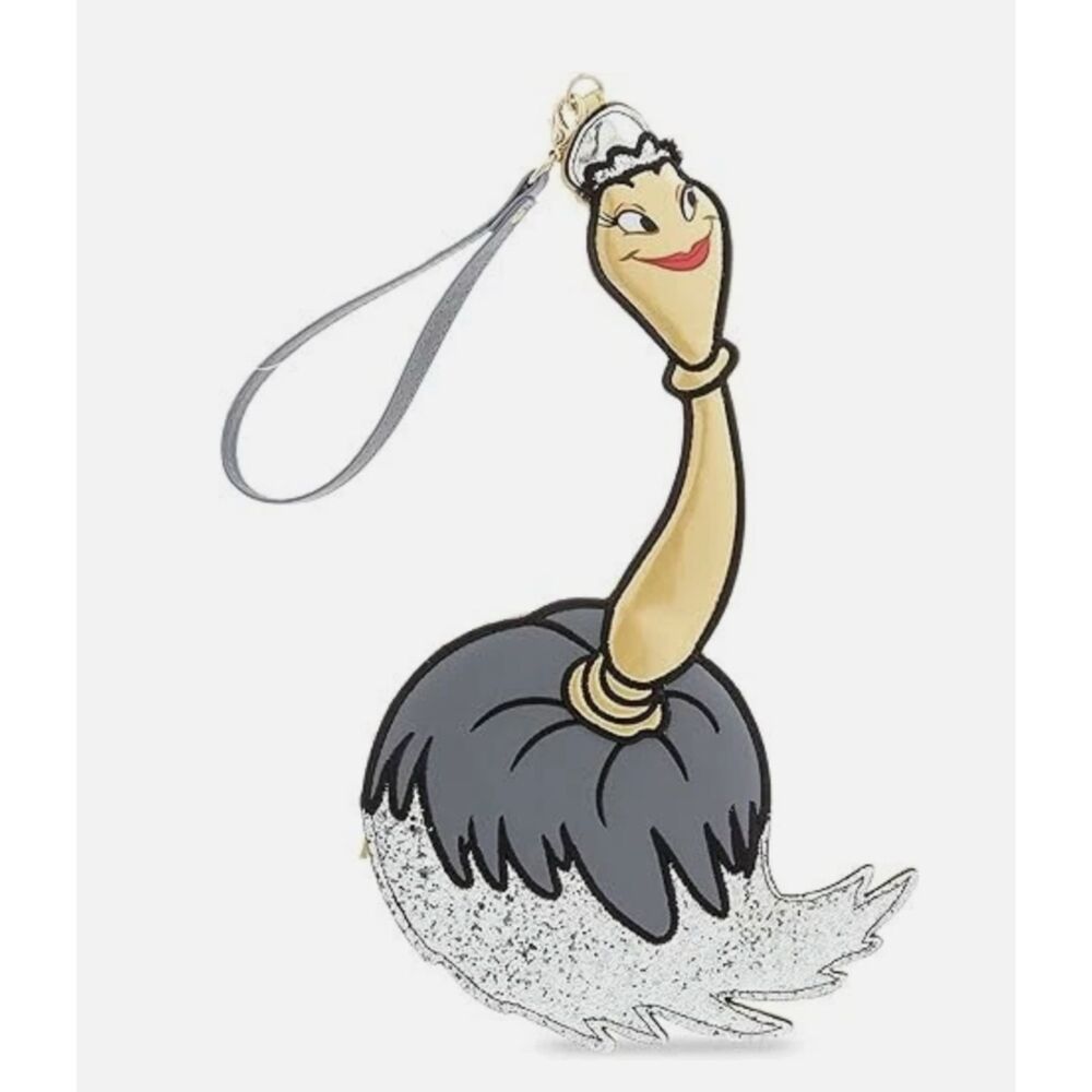 HTF Disney Store Beauty and the Beast Fifi Plumette Feather Duster Wristlet NWT